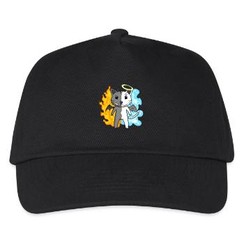 Cat Cat Breed Devon rex - Angel and Devil - Kids’ Baseball Cap - black - Front