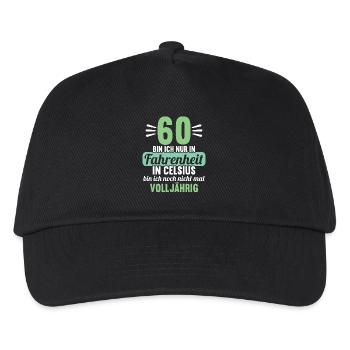 60 bin ich in Fahrenheit in Celsius 60 Geburtstag - Kinder Basecap - Schwarz - Vorne