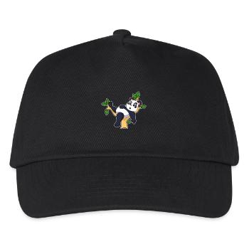 Panda Zweig - Kinder Basecap - Schwarz - Vorne
