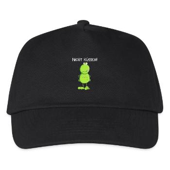 Nicht Küssen Frosch I Statement Kuss Froschkönig - Kinder Basecap - Schwarz - Vorne