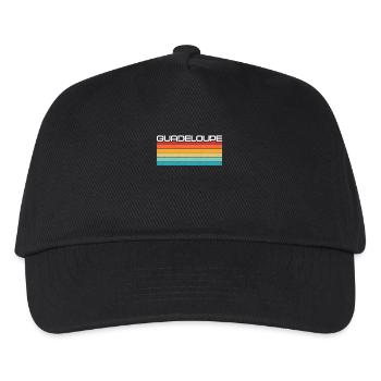 Vintage Urlaub Reise Karibik Guadeloupe - Kinder Basecap - Schwarz - Vorne