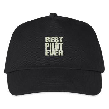 Best Pilot ever Pilot Geschenk - Kinder Basecap - Schwarz - Vorne