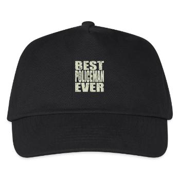 Best Polizist ever Polizist Geschenk - Kinder Basecap - Schwarz - Vorne