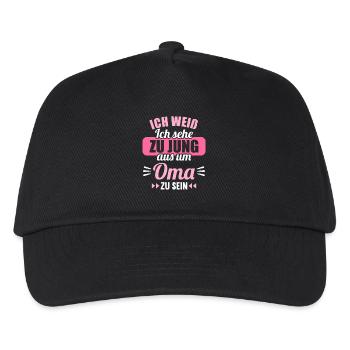 Zu jung um Oma zu sein Omi Gandma Oma - Kinder Basecap - Schwarz - Vorne