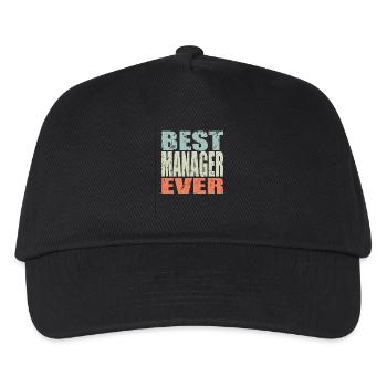 Best Manager ever Manager Geschenk - Kinder Basecap - Schwarz - Vorne