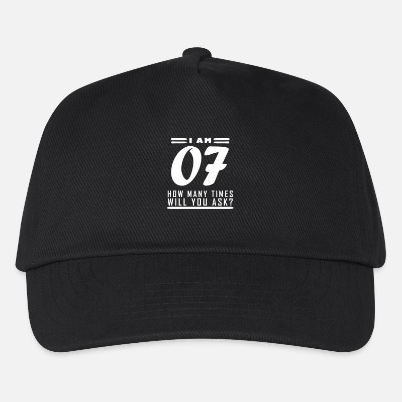 Ich bin 7 - 7 Geburtstag Geschenk - Kinder Basecap - Schwarz