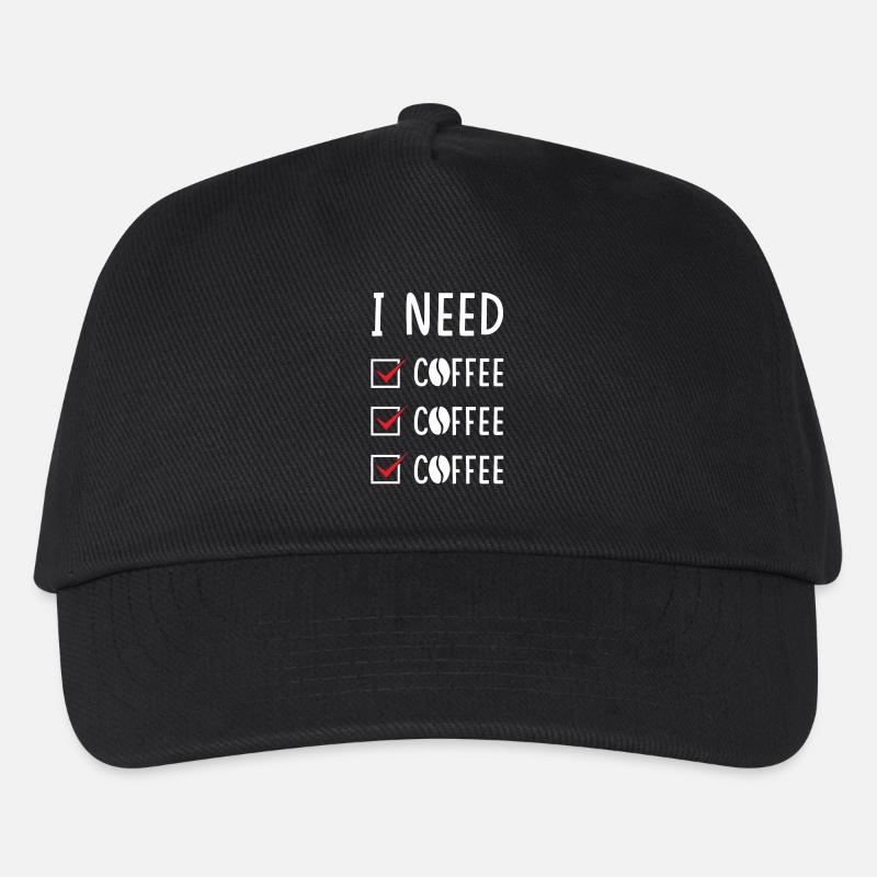 Kaffee Kaffee Kaffee - Kinder Basecap - Schwarz