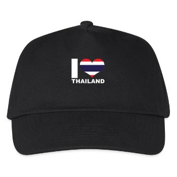 Ich liebe Thailand Herz Flagge Thailand - Kinder Basecap - Schwarz - Vorne