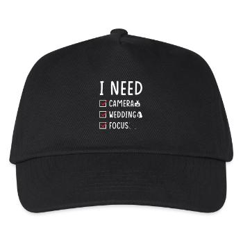Hochzeitsfotograf Kamera Hochzeit Fokus - Kinder Basecap - Schwarz - Vorne