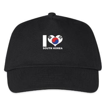 I love South Korea heart flag South Korea - Kids’ Baseball Cap - black - Front