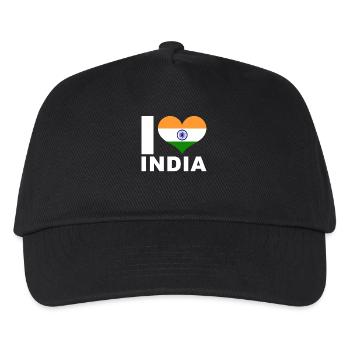 J’aime l’Inde drapeau du cœur Inde - Casquette de baseball Enfant - noir - Devant