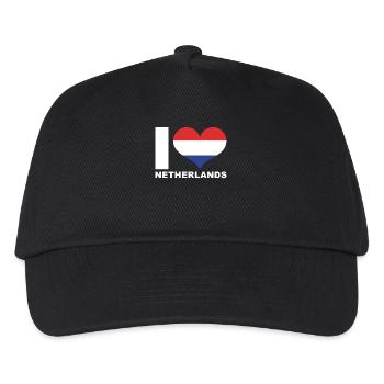 J’adore le drapeau du cœur des Pays-Bas Pays-Bas - Casquette de baseball Enfant - noir - Devant