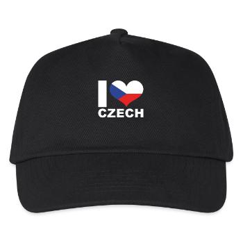 I love Czech Republic Heart Flag Czech Republic - Kids’ Baseball Cap - black - Front