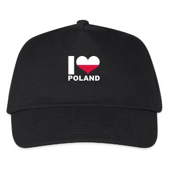 Ich liebe Polen Herz Flagge Polen - Kinder Basecap - Schwarz - Vorne