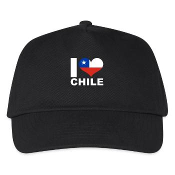 J’aime le drapeau du cœur du Chili Chili - Casquette de baseball Enfant - noir - Devant