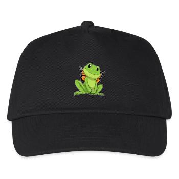 Frosch Schmetterlingsflügel - Kinder Basecap - Schwarz - Vorne