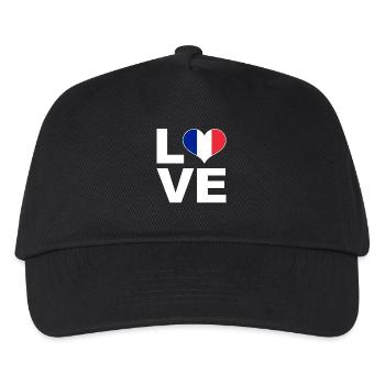 Ich liebe Frankreich Herz Flagge Frankreich - Kinder Basecap - Schwarz - Vorne