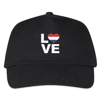 Ich liebe Niederlande Herz Flagge Niederlande - Kinder Basecap - Schwarz - Vorne
