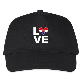 Ich liebe Kroatien Herz Flagge Kroatien - Kinder Basecap - Schwarz - Vorne