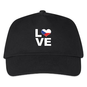 I love Czech Republic Heart Flag Czech Republic - Kids’ Baseball Cap - black - Front
