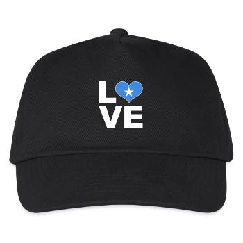 Ich liebe Somalia Herz Flagge Somalia - Kinder Basecap - Schwarz - Vorne