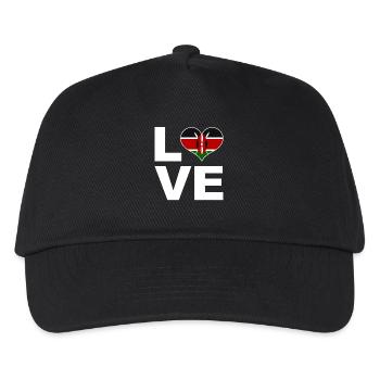 Ich liebe Kenia Herz Flagge Kenia - Kinder Basecap - Schwarz - Vorne