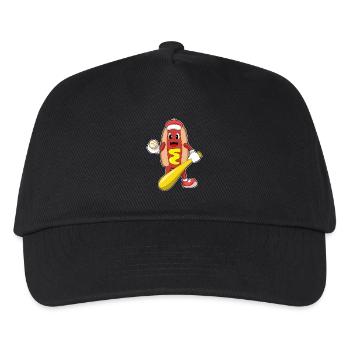 Hotdog Baseball Baseball Bat - Kids’ Baseball Cap - black - Front