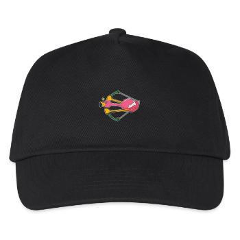 Flamingo as an arrow with bow - Kids’ Baseball Cap - black - Front