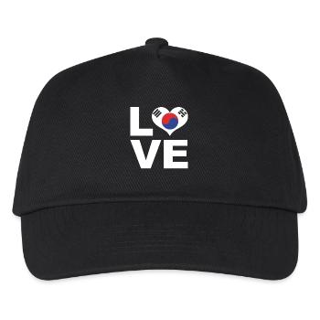 I love South Korea heart flag South Korea - Kids’ Baseball Cap - black - Front