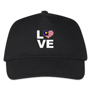 Ich liebe Malaysia Herz Flagge Malaysia - Kinder Basecap - Schwarz - Vorne