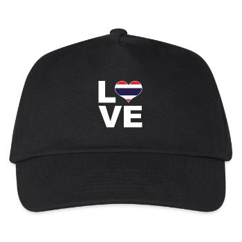 Ich liebe Thailand Herz Flagge Thailand - Kinder Basecap - Schwarz - Vorne