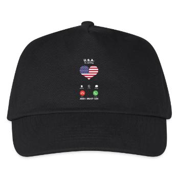 Usa is calling Usa Heart Souvenir - Kids’ Baseball Cap - black - Front