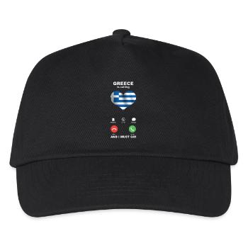 Griechenland is calling Griechenland Herz Souvenir - Kinder Basecap - Schwarz - Vorne