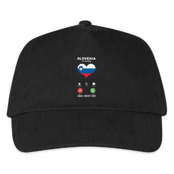 Slowenien is calling Slowenien Herz Souvenir - Kinder Basecap - Schwarz - Vorne