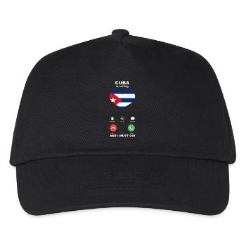 Kuba is calling Kuba Herz Souvenir - Kinder Basecap - Schwarz - Vorne