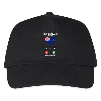 Neuseeland is calling Neuseeland Herz Souvenir - Kinder Basecap - Schwarz - Vorne
