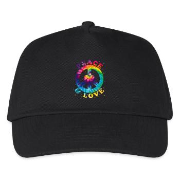 Frieden Liebe Hippie - Kinder Basecap - Schwarz - Vorne