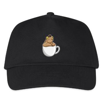 Frosch Kaffee Kaffeebohne - Kinder Basecap - Schwarz - Vorne