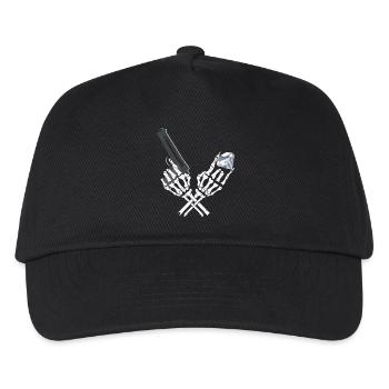 Gangster Skelett - Kinder Basecap - Schwarz - Vorne