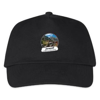 Zermatt Schweiz Souvenir - Kinder Basecap - Schwarz - Vorne