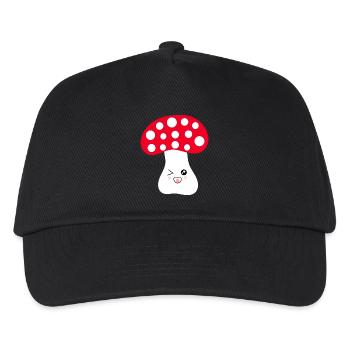 Fliegenpilz, Pilz im Wald Geschenk - Kinder Basecap - Schwarz - Vorne