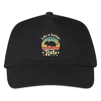 Ratte Ratten - Kinder Basecap - Schwarz - Vorne