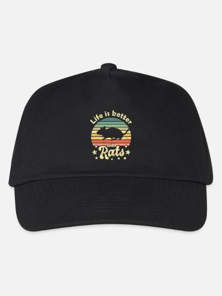 Ratte Ratten - Kinder Basecap - Schwarz