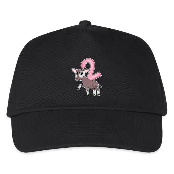 Fille de 2 ans Okapi 2ème cadeau d’anniversaire - Casquette de baseball Enfant - noir - Devant