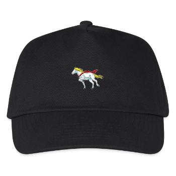 Pferd Pferderennen - Kinder Basecap - Schwarz - Vorne