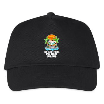 Urlaub - Kinder Basecap - Schwarz - Vorne