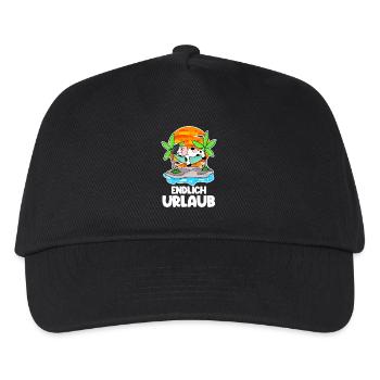 Urlaub - Kinder Basecap - Schwarz - Vorne