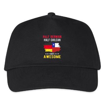 Halb Deutsch Halb Chilene - Kinder Basecap - Schwarz - Vorne