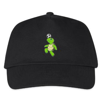 Schildkröte Fußballspieler Fußball - Kinder Basecap - Schwarz - Vorne
