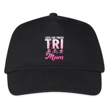 Loud and proud Tri Mum triathlete - Kids’ Baseball Cap - black - Front